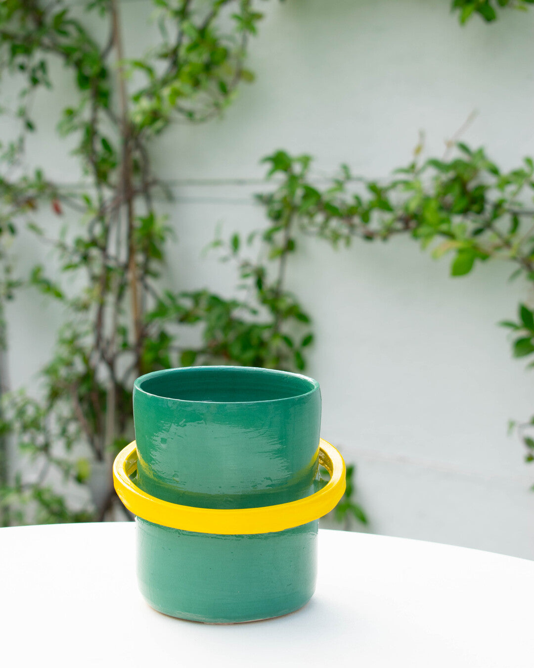 Paduang vase - Hunter green & yellow