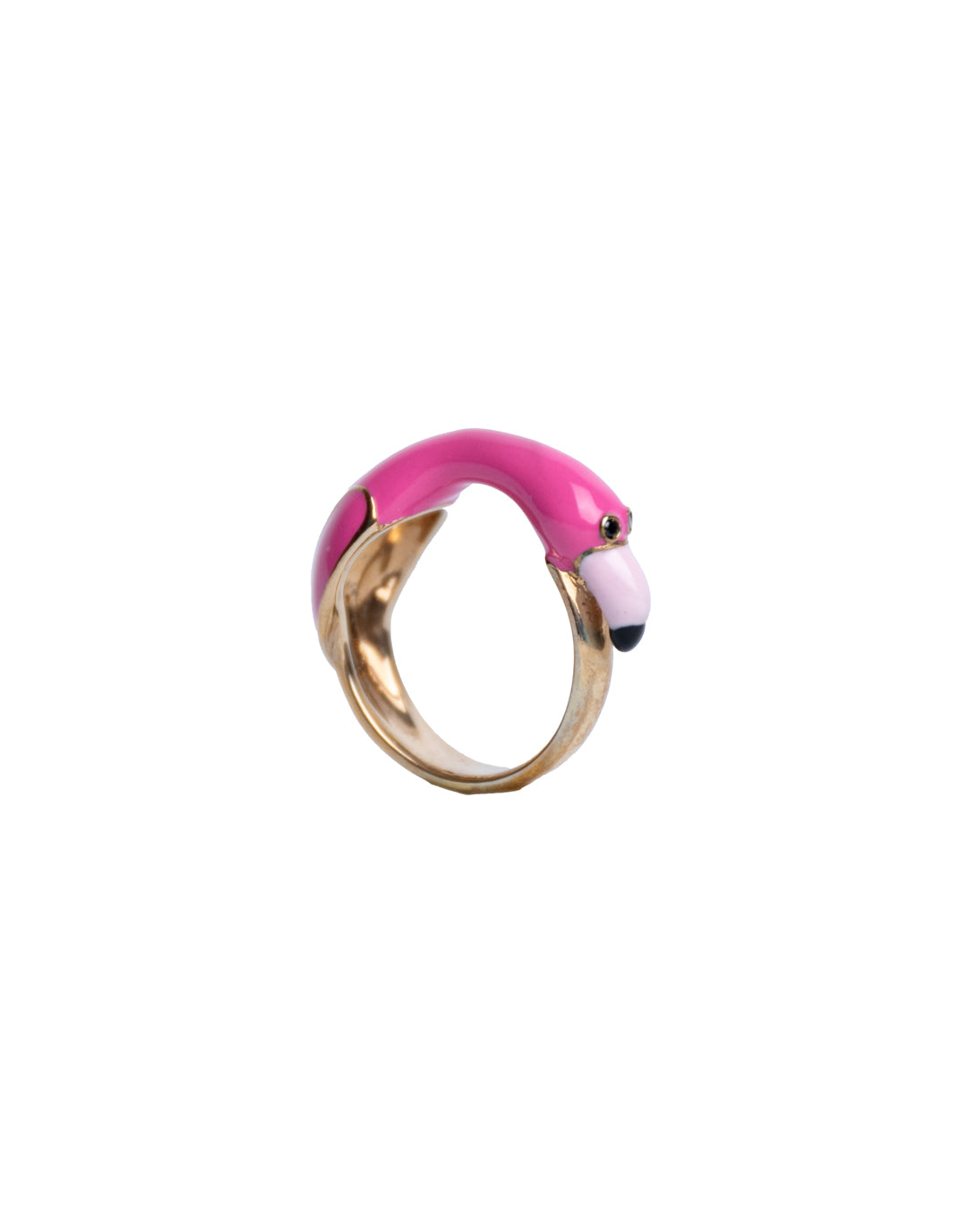 Flamingo pink ring handmade handcrafted