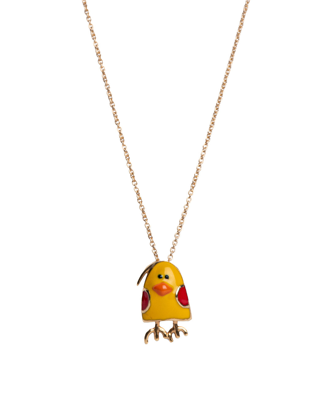 Handmade handcrafted chick necklace gold