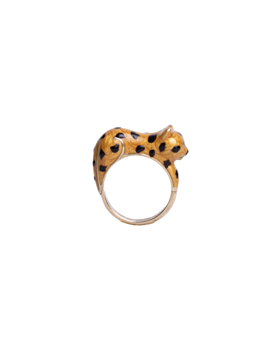 Handmade handcrafted leopard ring fun colorful
