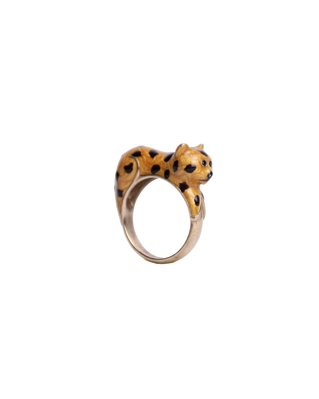 Handmade handcrafted leopard ring fun colorful