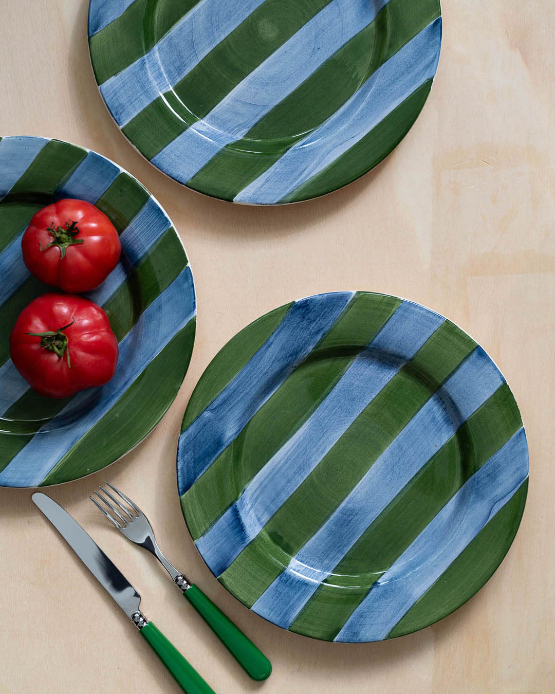 Clarice Blue Stripe dinner plate