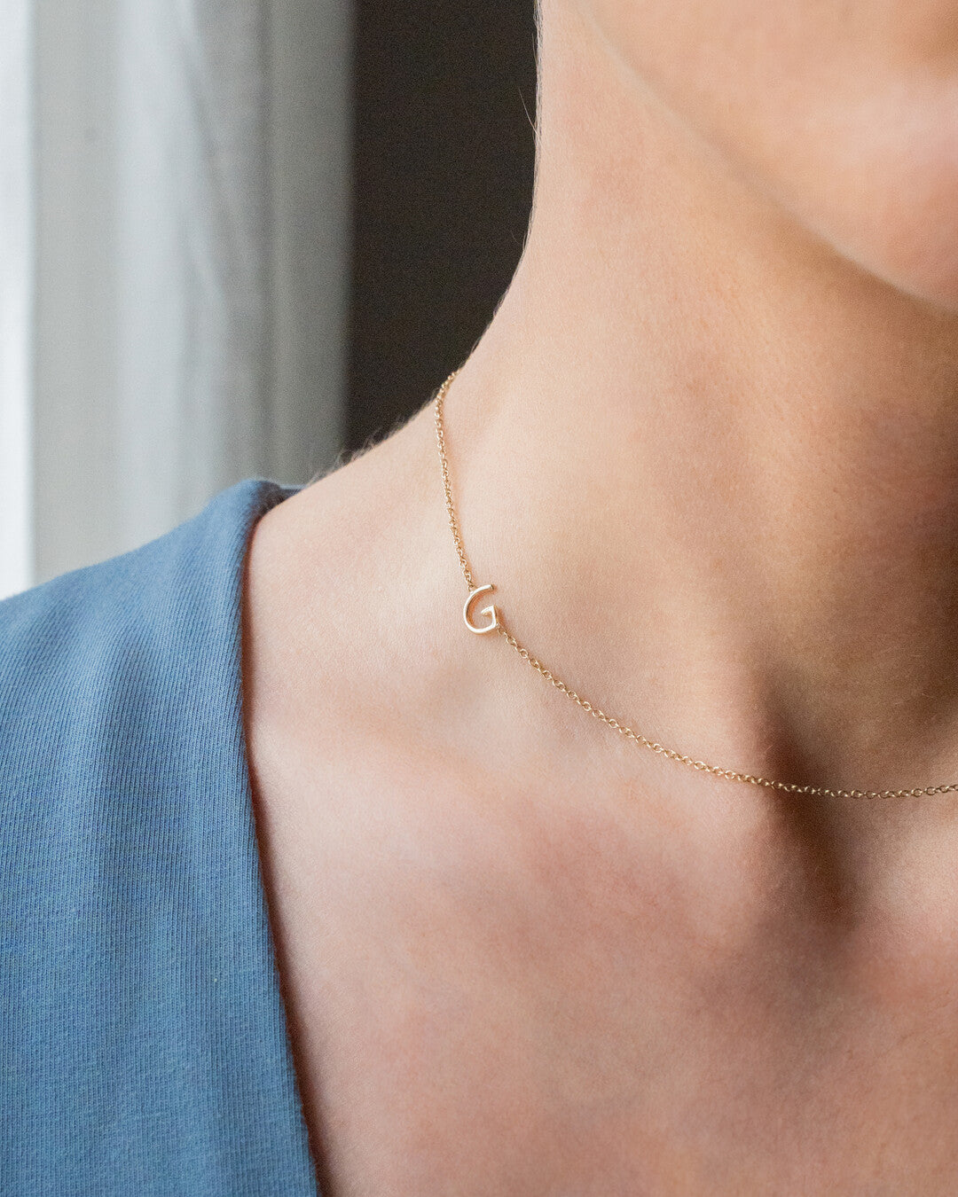 Custom Thin Letter necklace