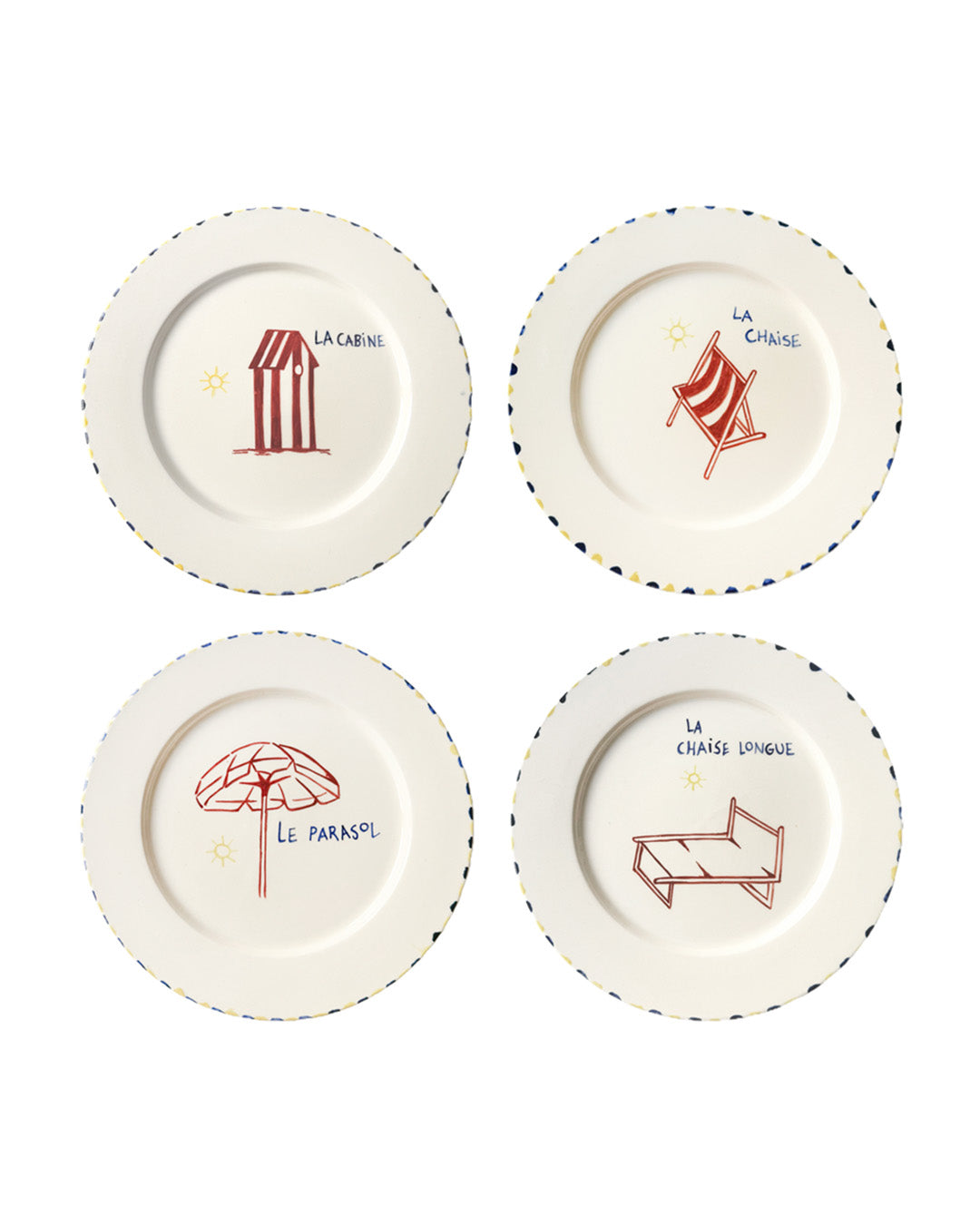 La Plage plates MIX - Set of 4