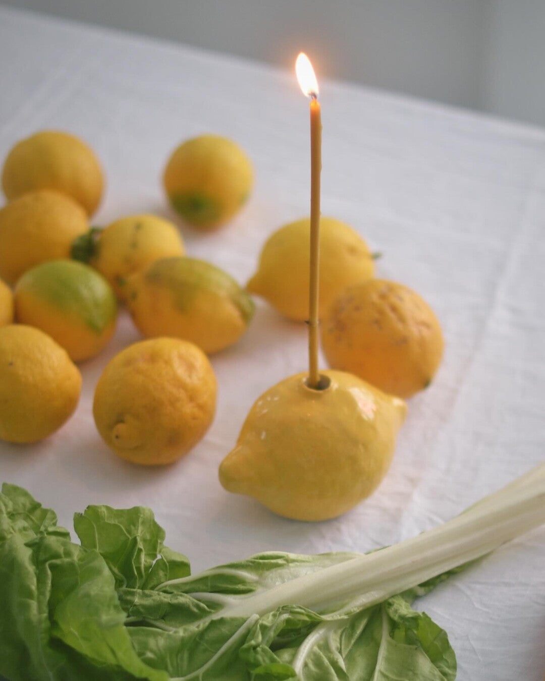 Lemon candle holder