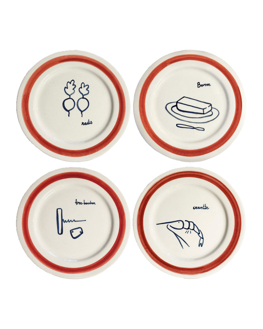 Repas en Bord de Mer plates MIX - Set of 4