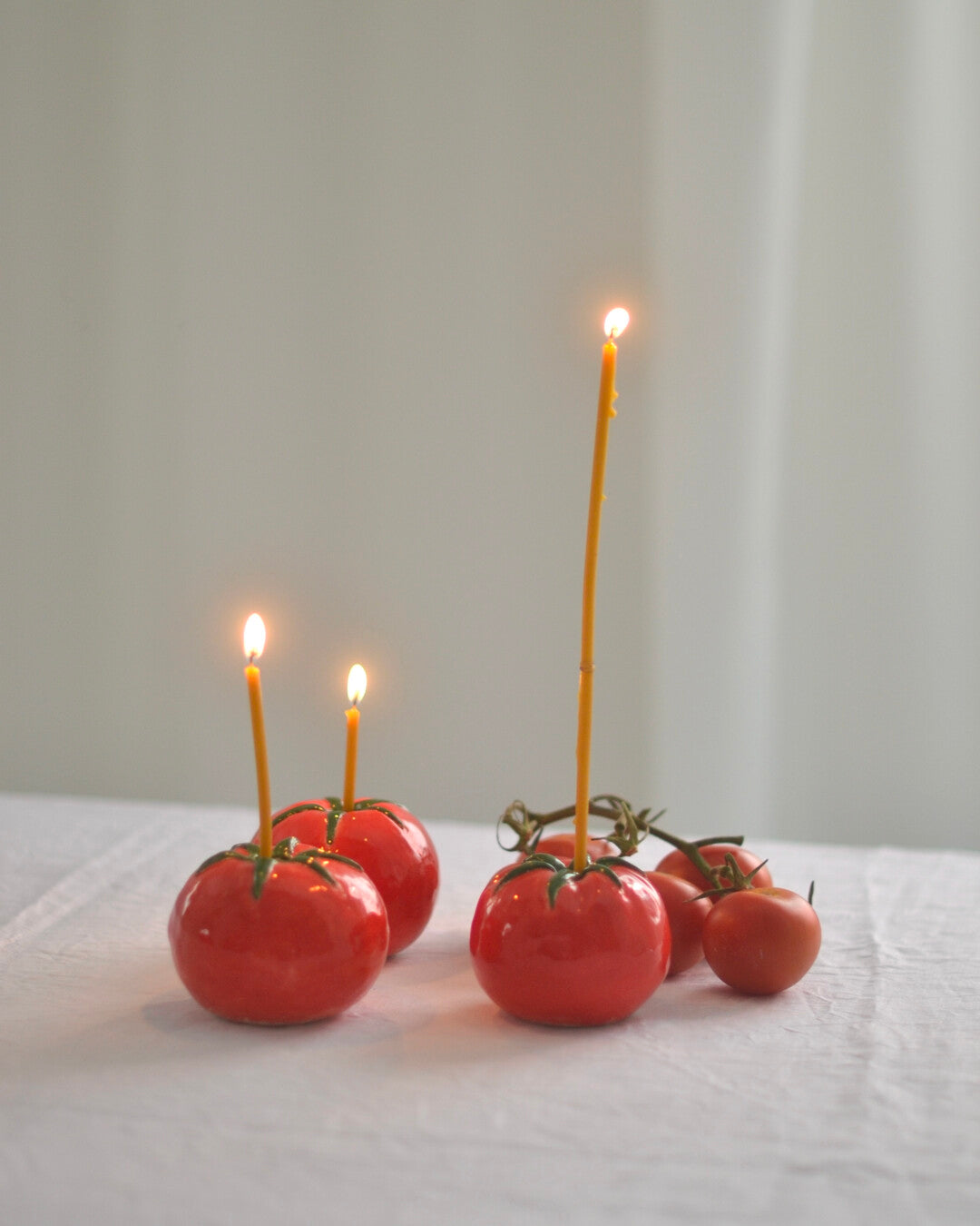 Tomato candle holder