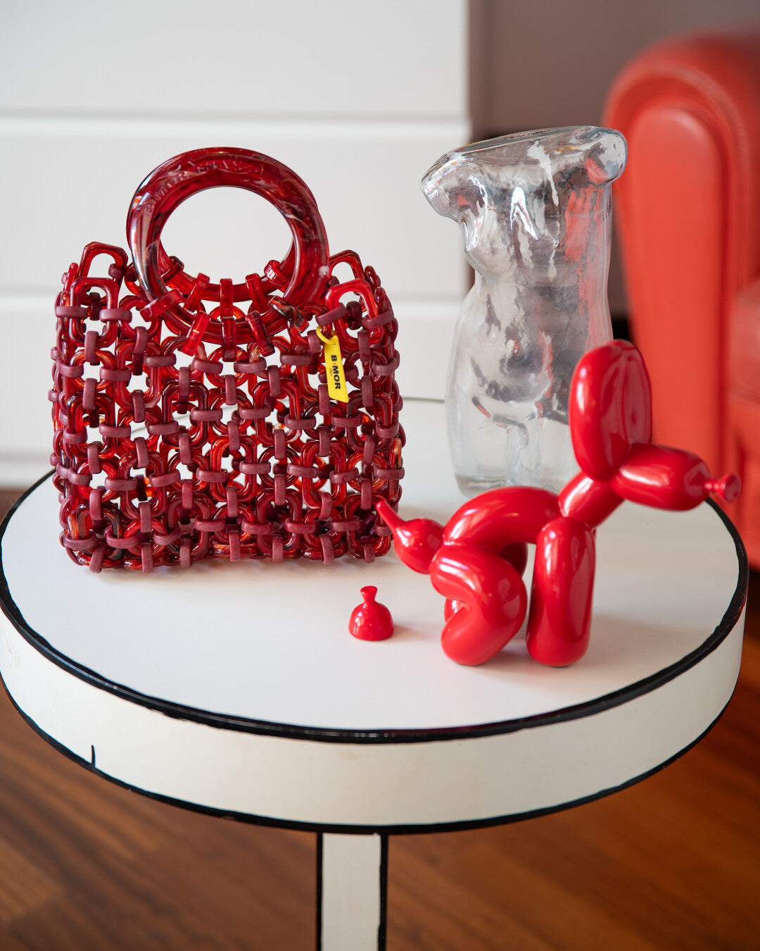 Handmade resin red bag - BiMOR Italy