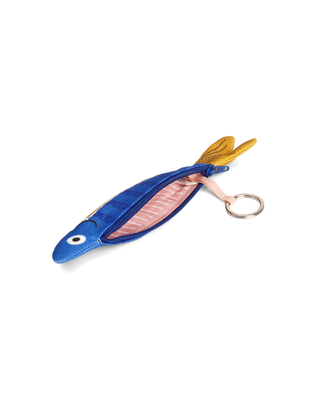 Herring keychain case pencil fish textile fun handmade handcrafted