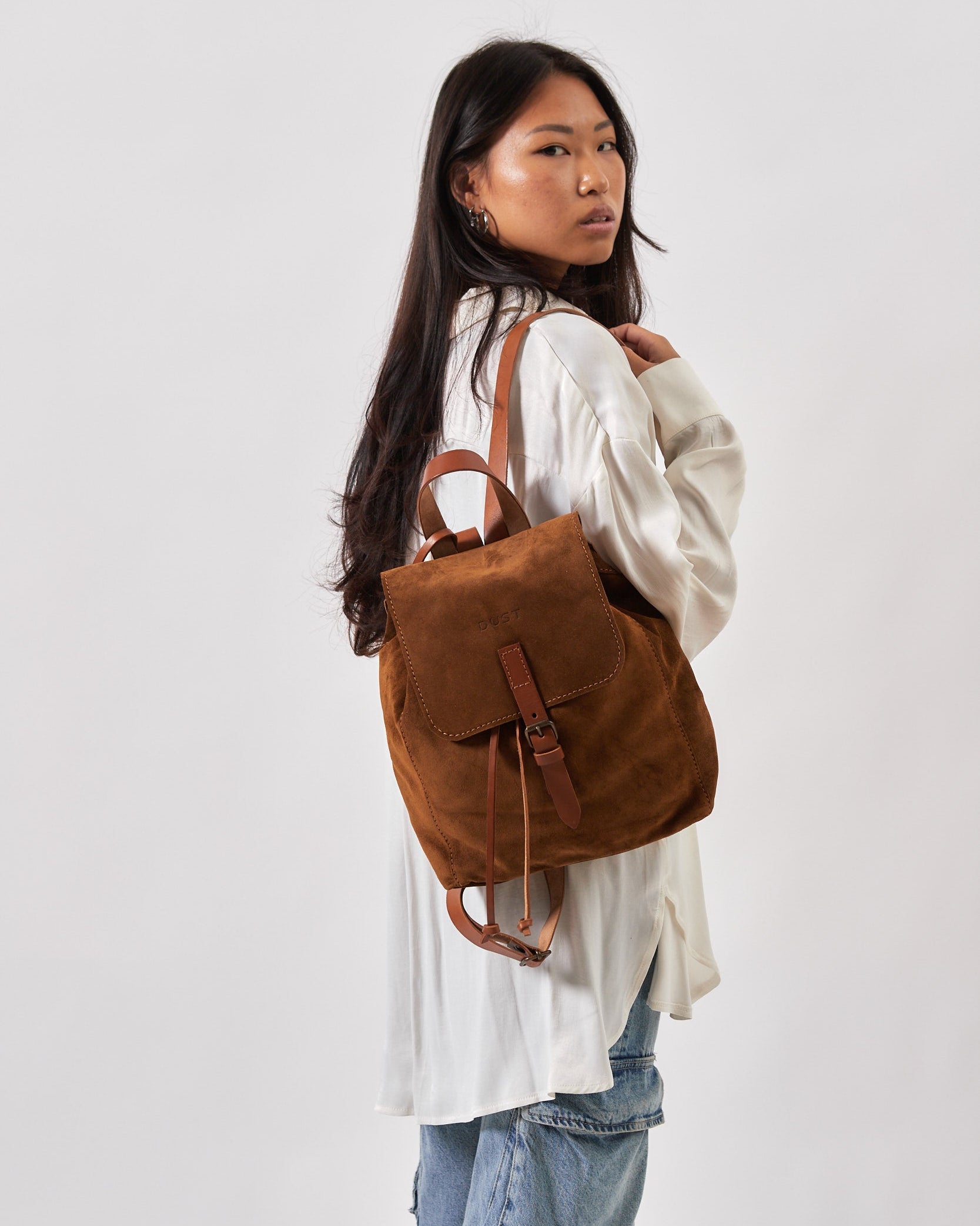 Leather Backpack in Suede Venice Collection
