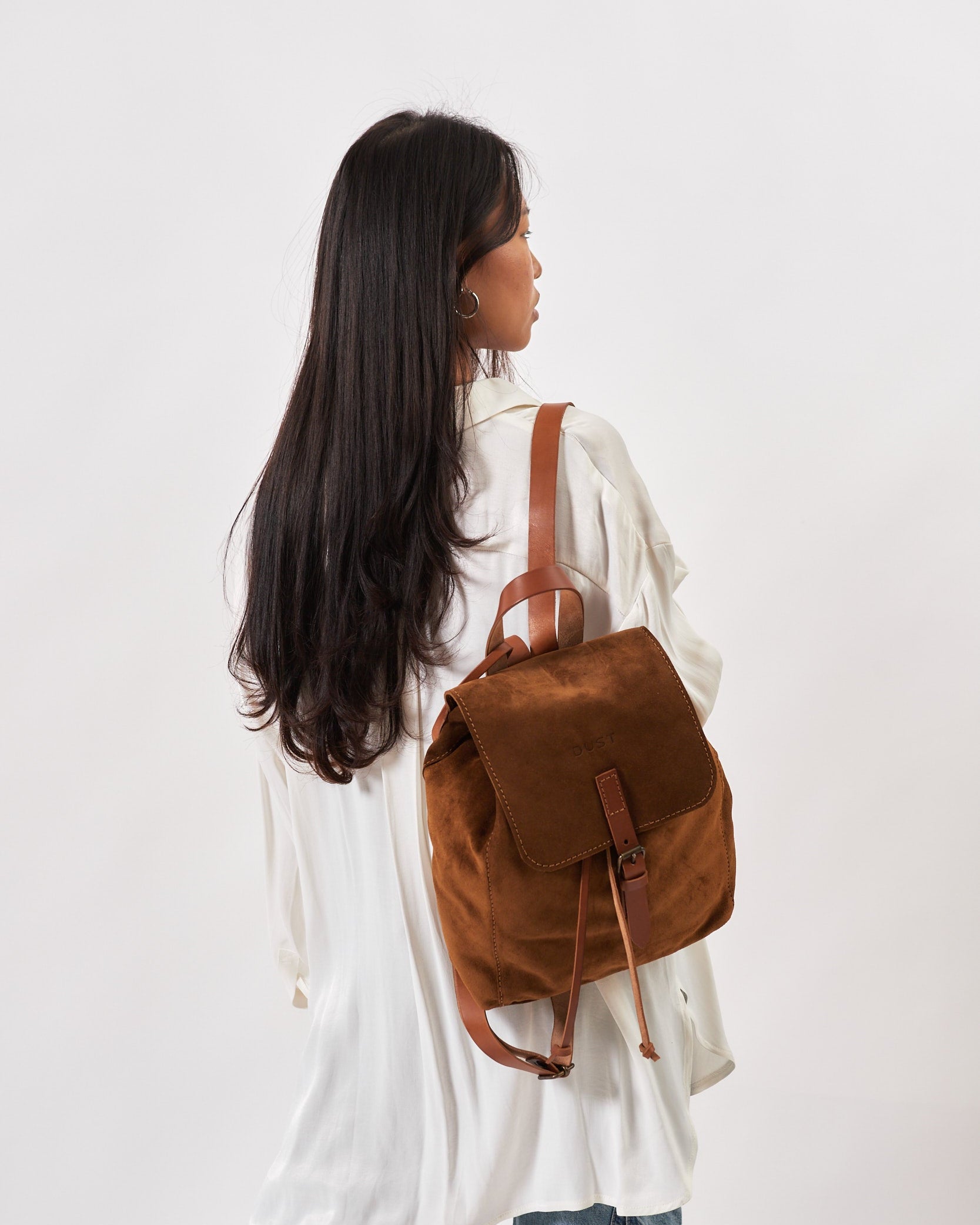 Leather Backpack in Suede Brown Venice Collection