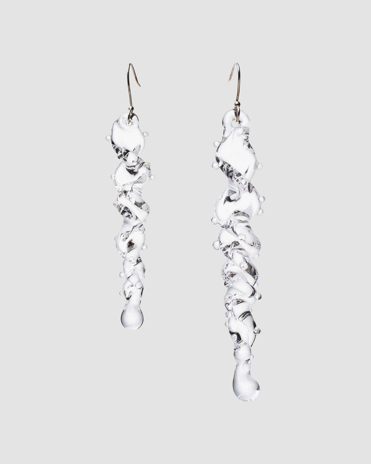 Spin Clear Murano glass earrings