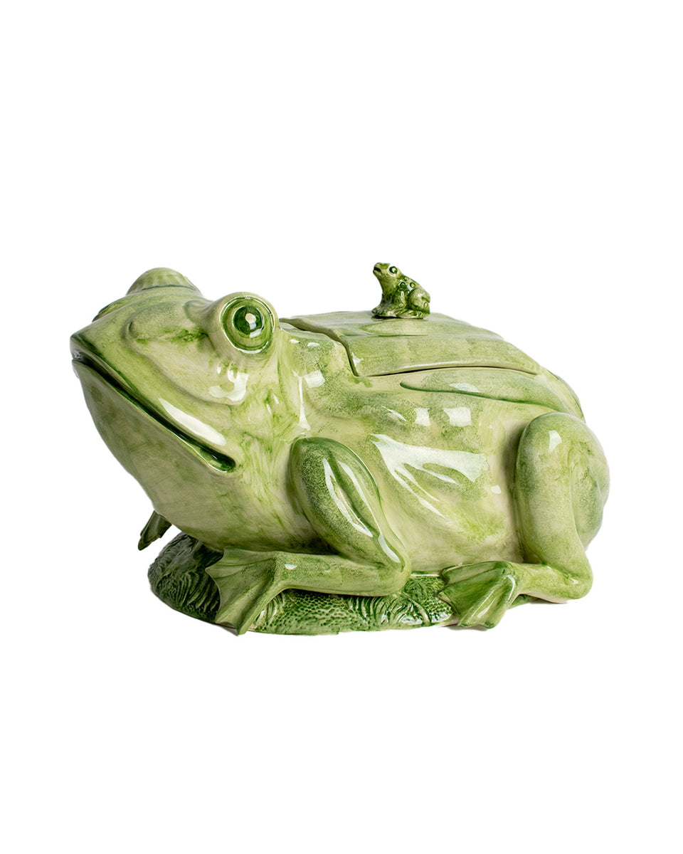 Frog shaped ceramic soup tureen