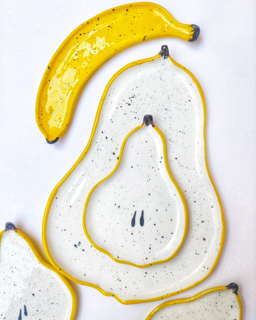 Handmade ceramic pear and banana plate - Federica Massimi
