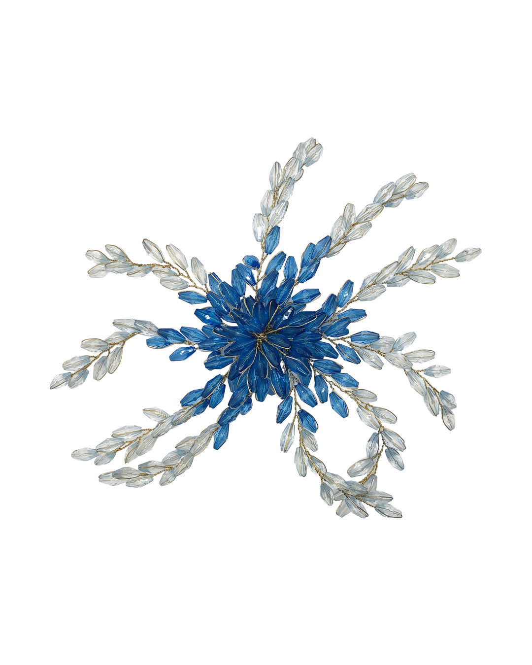 Flower Brooch with Blue & White Stones