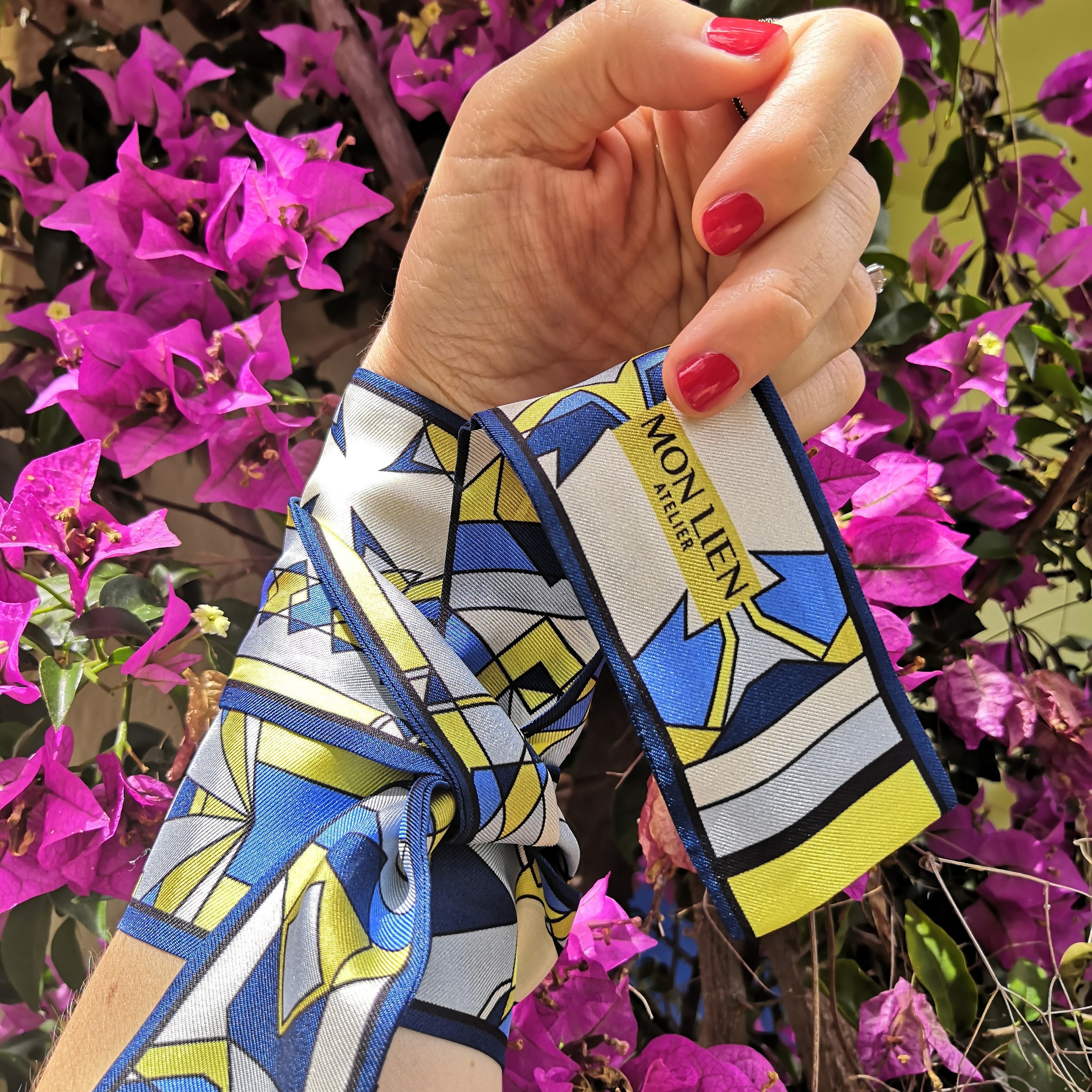 Sash in silk - Il sentiero misterioso - giallo e blu
