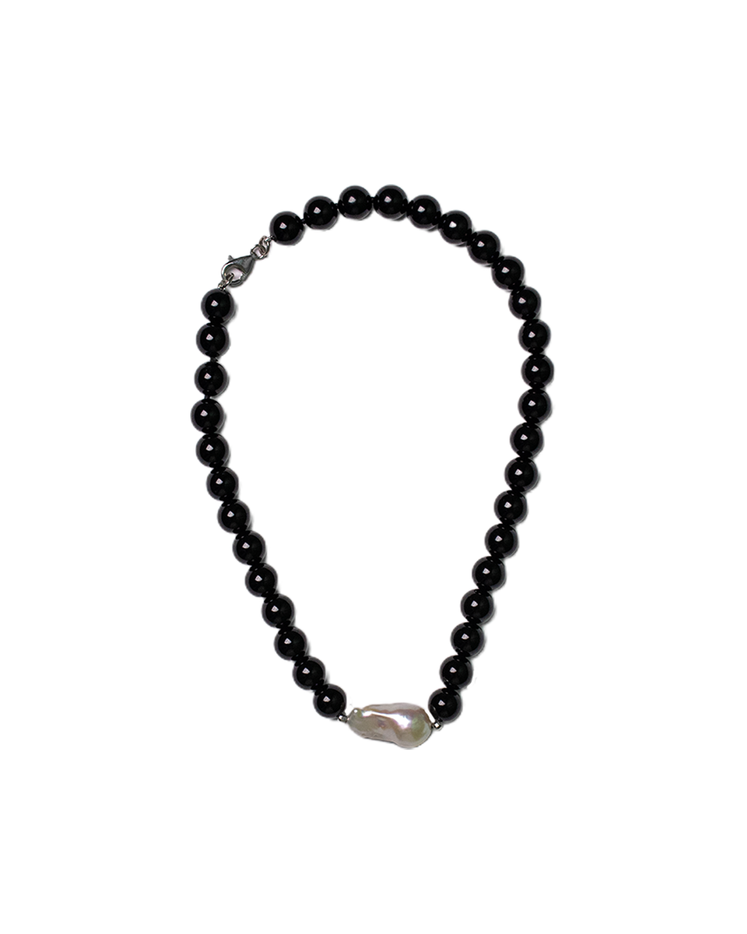 Scilla Onyx and Pearl Necklace