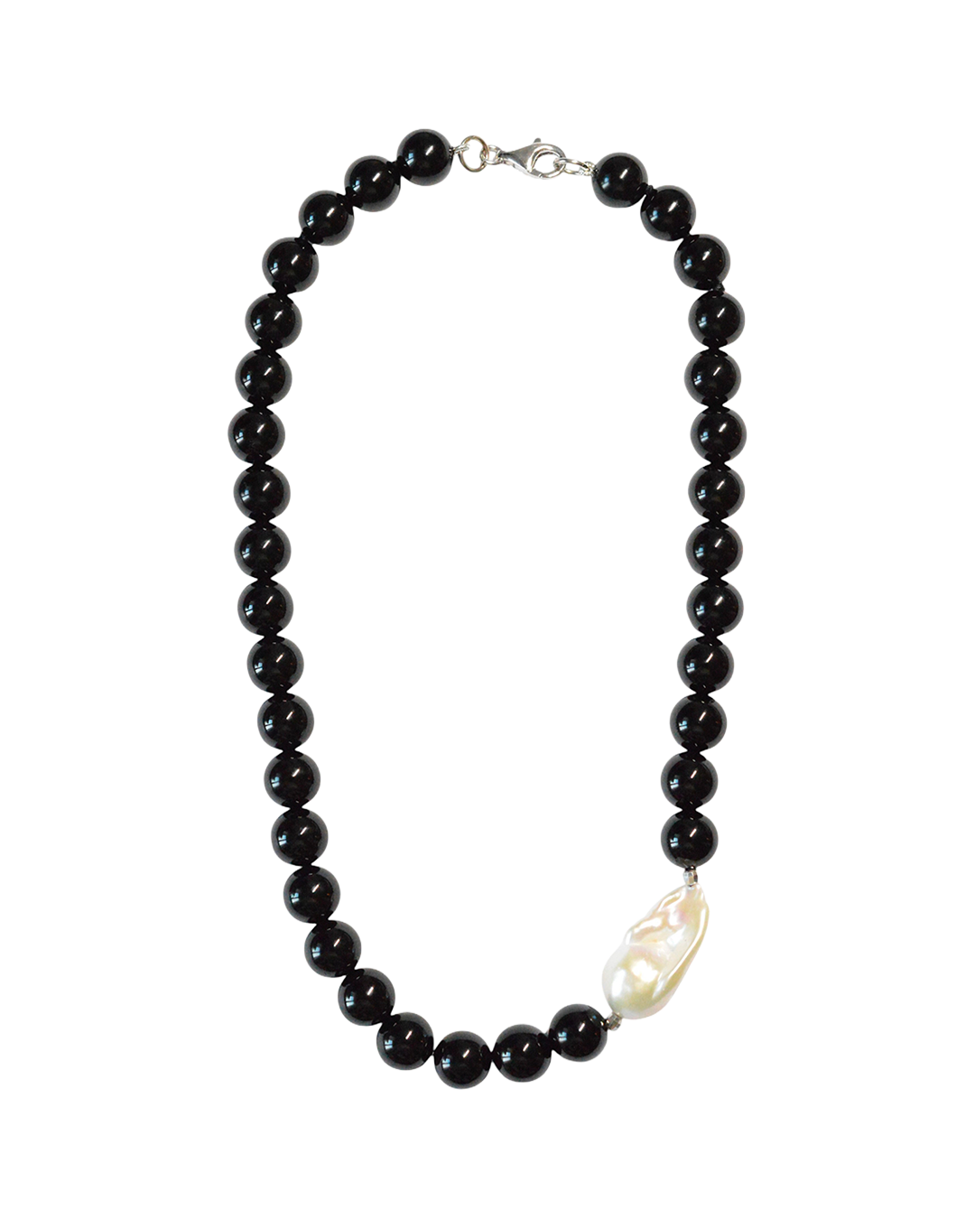 Scilla Onyx and Pearl Necklace