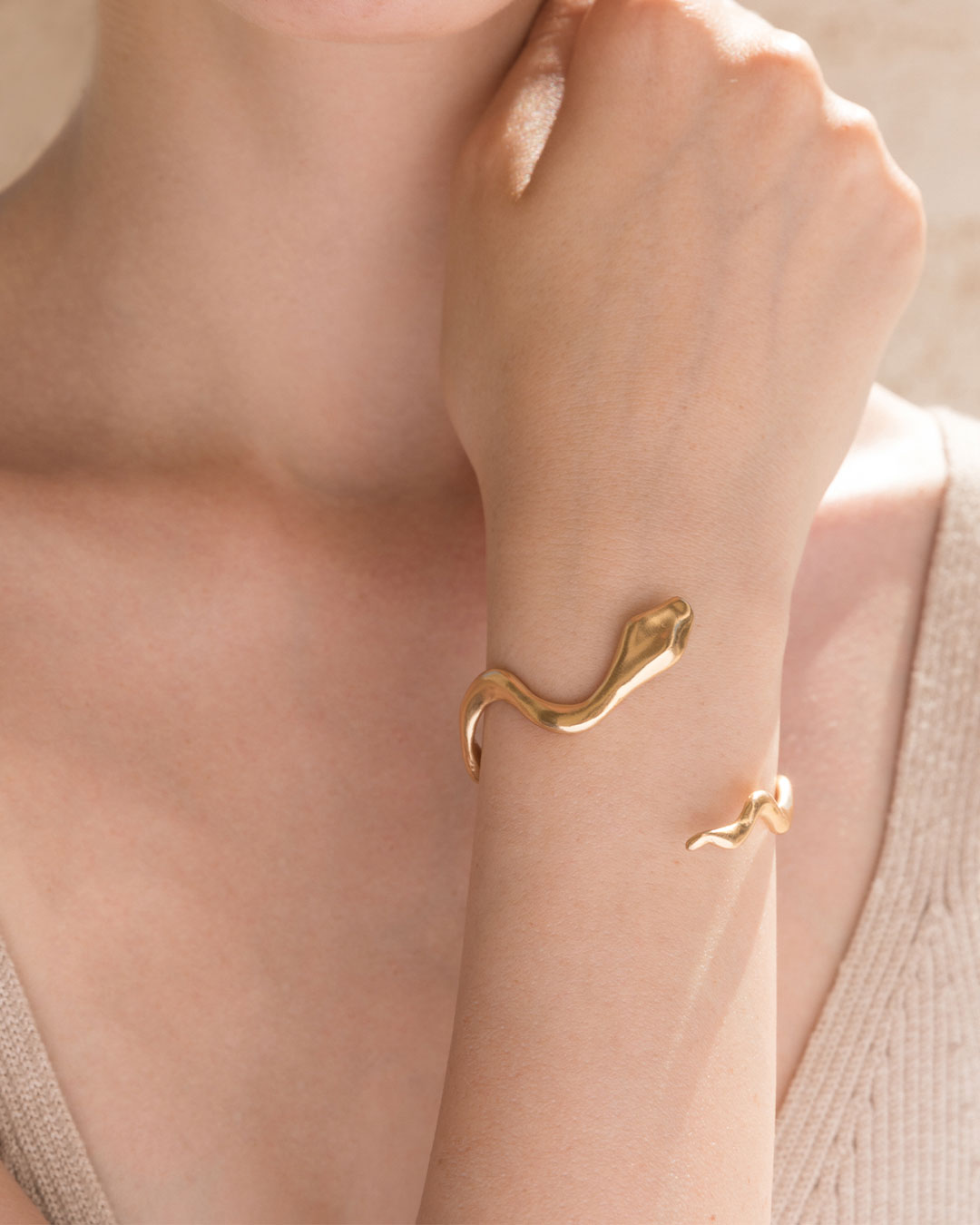Coil Bracelet 24k gold plated bronze Giulia Barela Jewelry