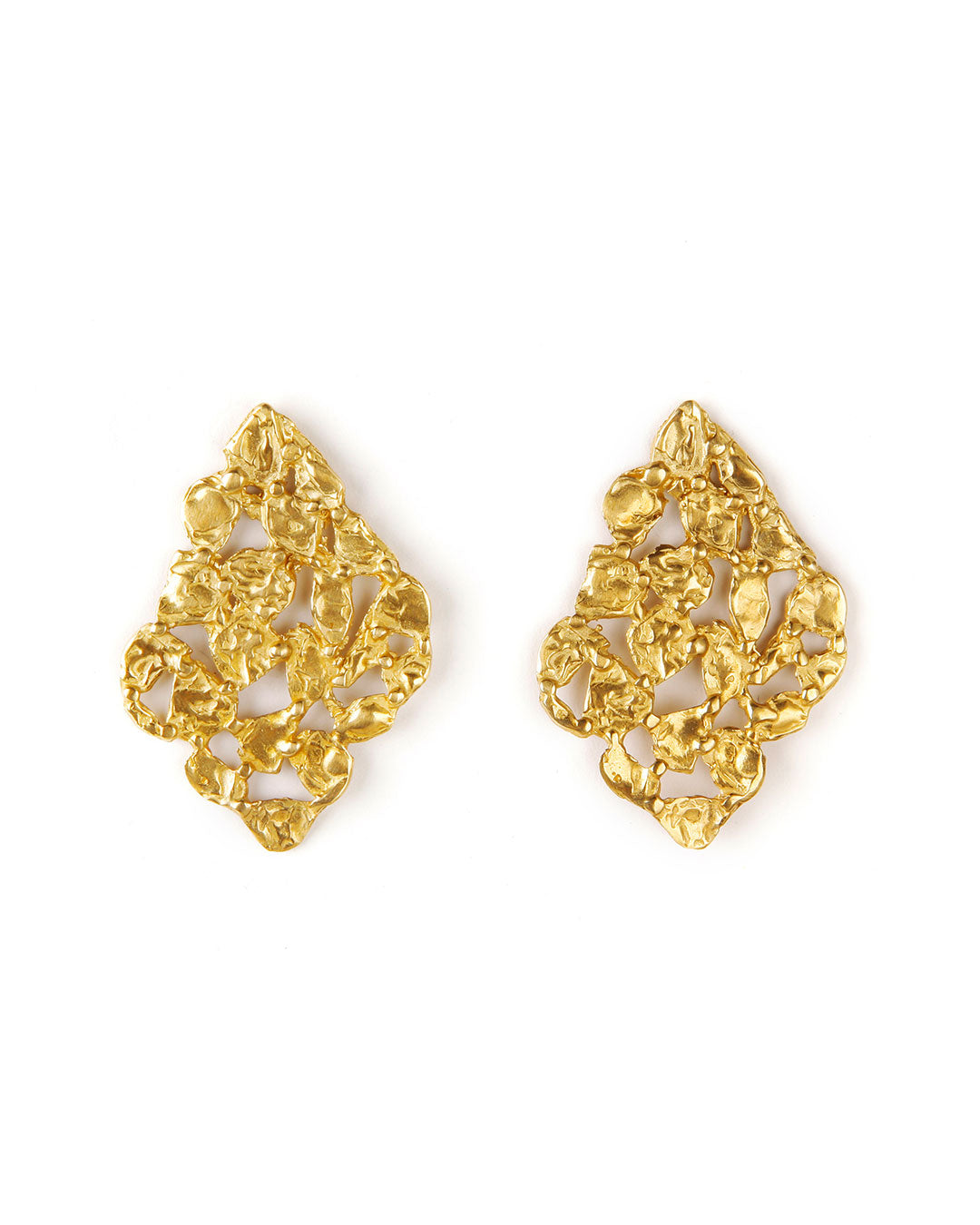Pebbles Earrings 24k gold plated bronze Giulia Barela Jewelry