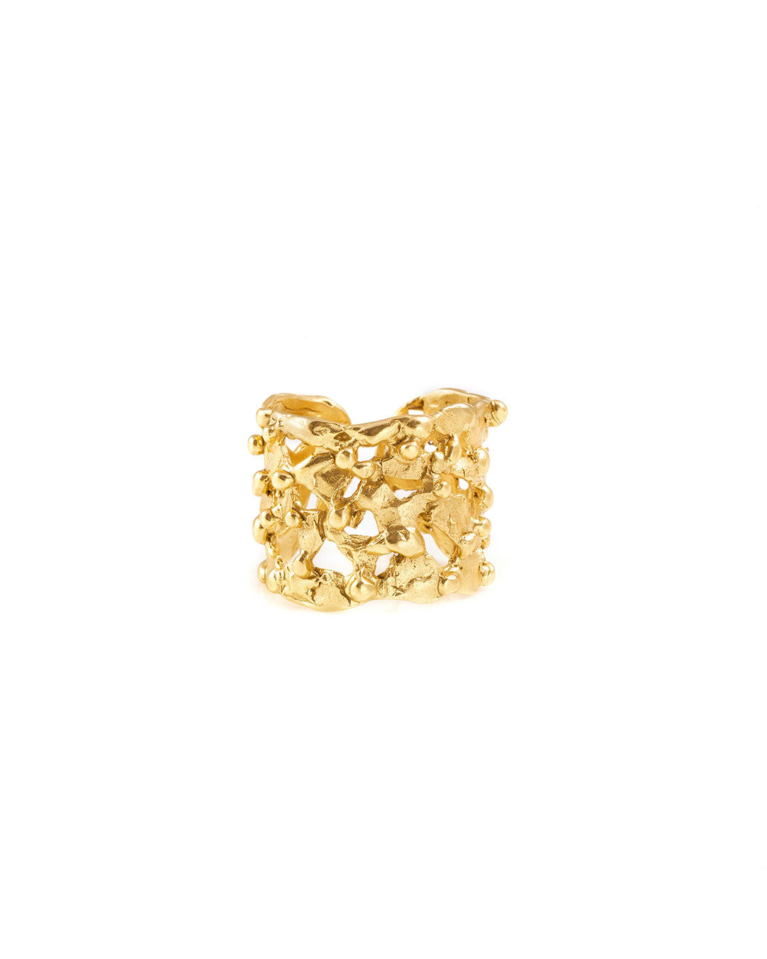Pebbles Ring 24k gold plated bronze Giulia Barela Jewelry
