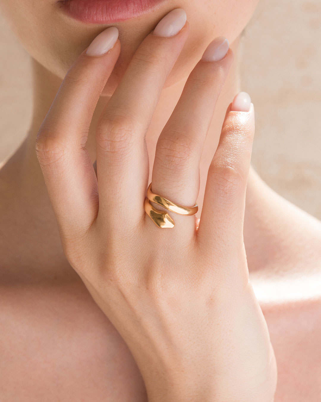 Coil Ring 24k gold plated bronze Giulia Barela Jewelry