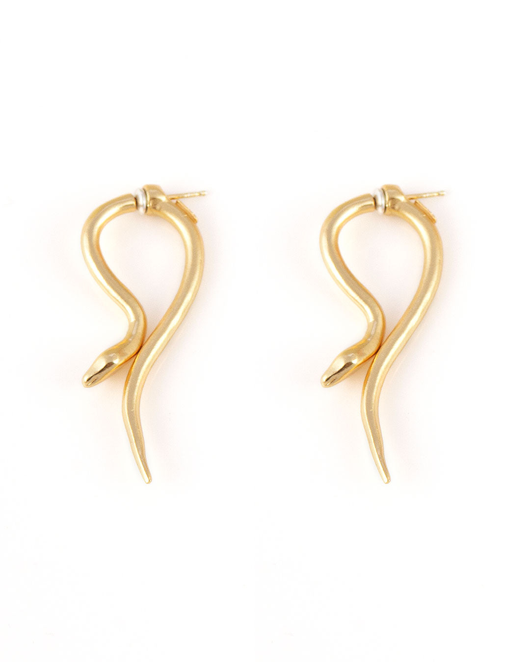 Hooked Earrings 24k gold plated bronze Giulia Barela Jewelry