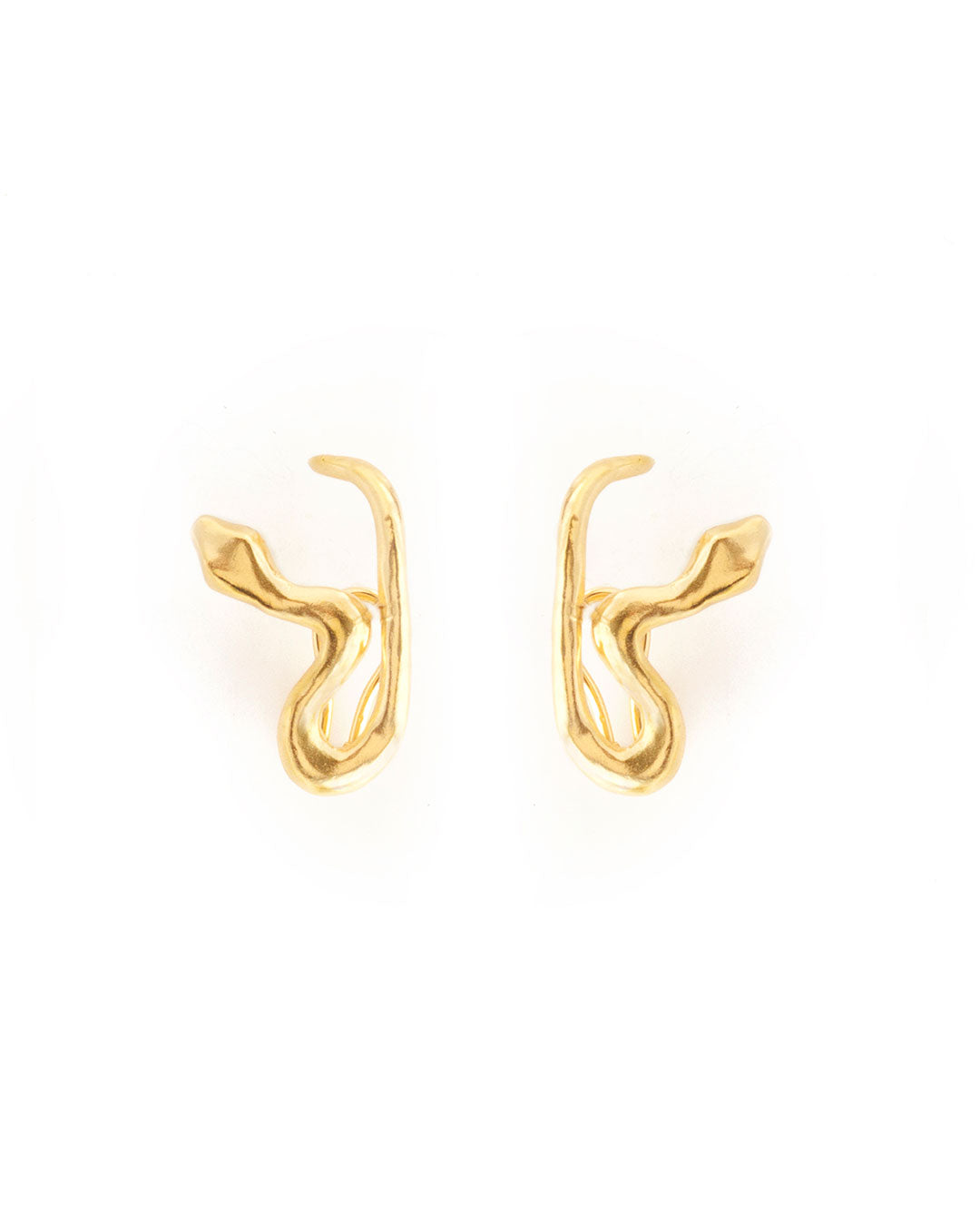 Tail Earrings 24k gold plated bronze Giulia Barela Jewelry