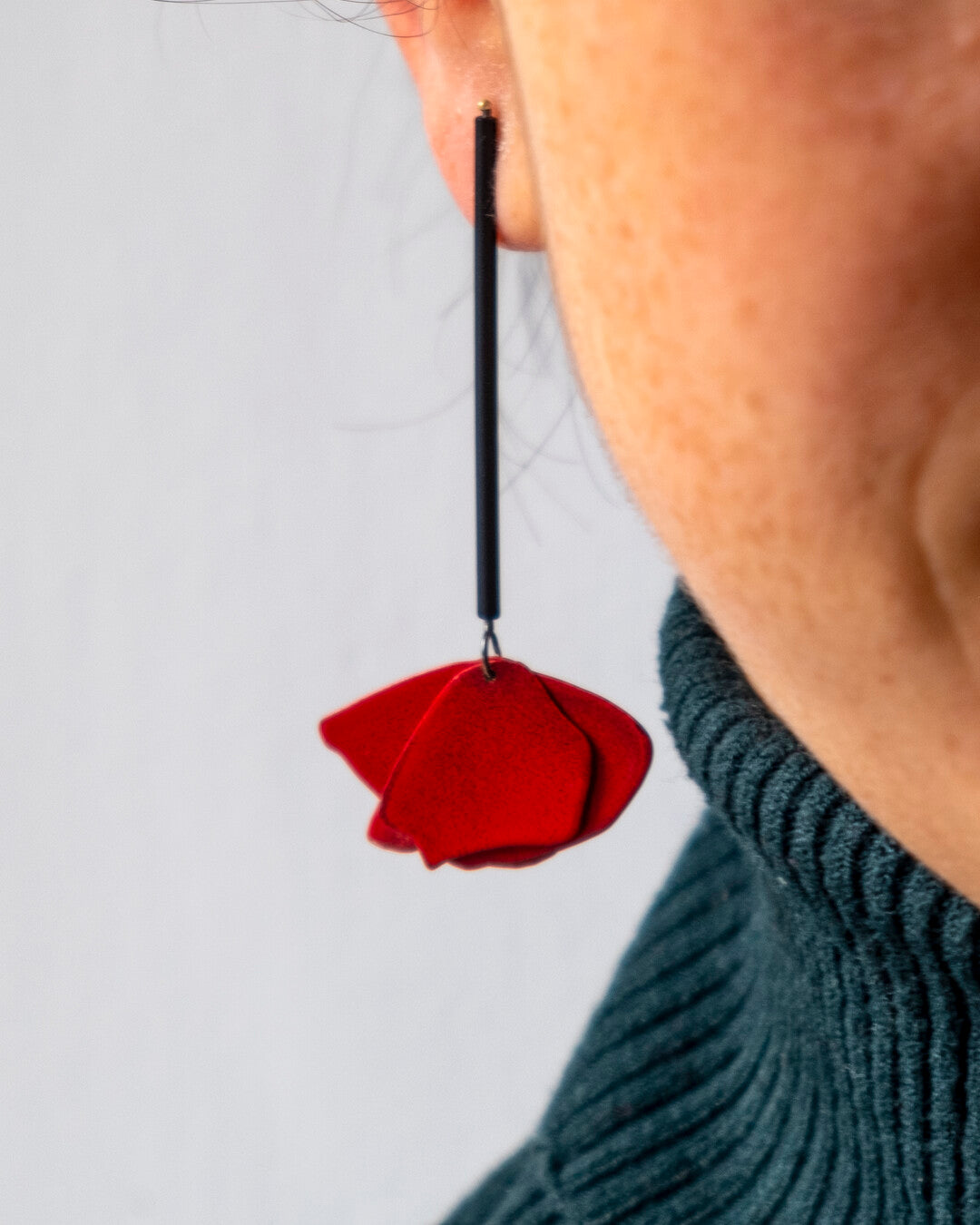 Boucles d'oreilles Herbier - Coquelicot