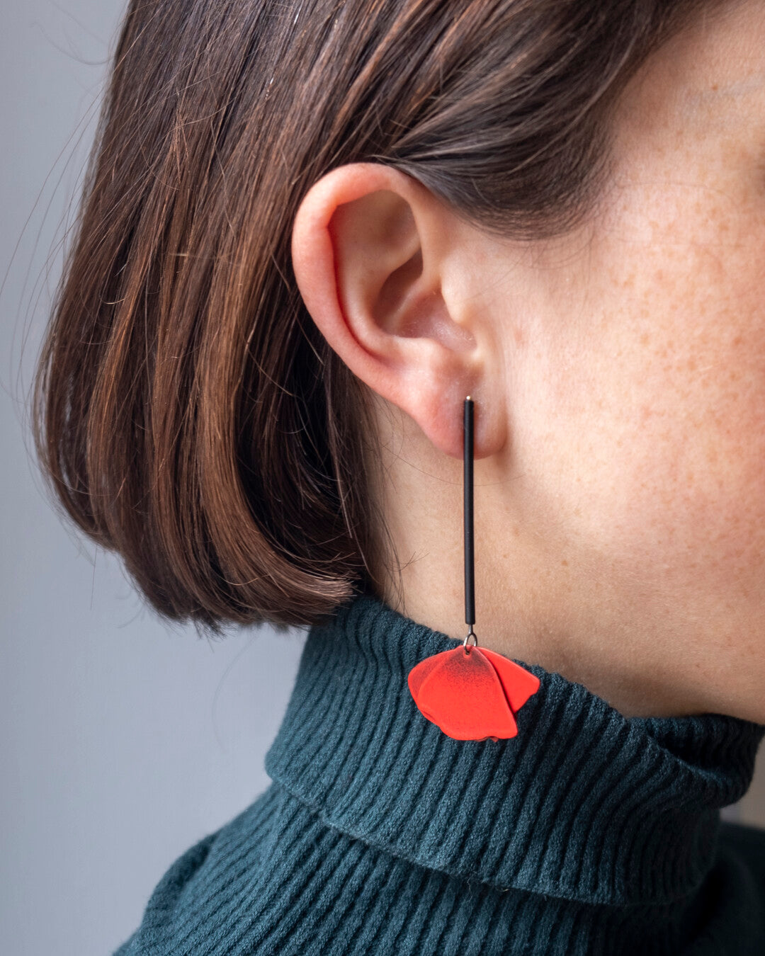 Boucles d'oreilles Herbier - Coquelicot