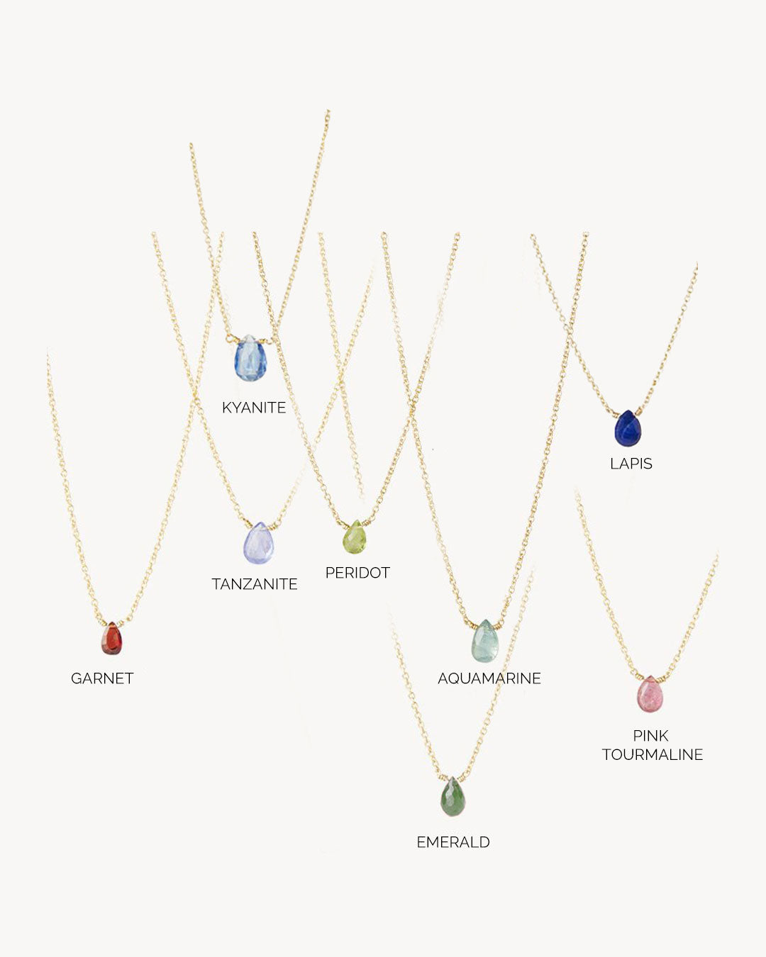 Custom - Letters & Gemstone Necklace - Giulia Tamburini