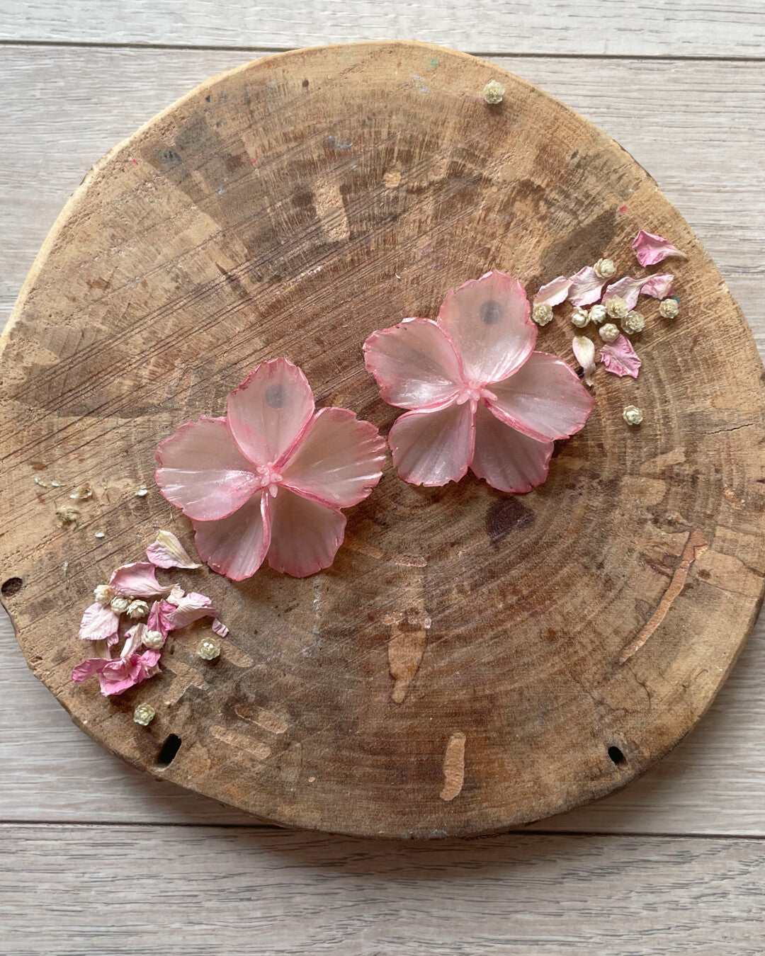 Translucent Hibiscus earrings