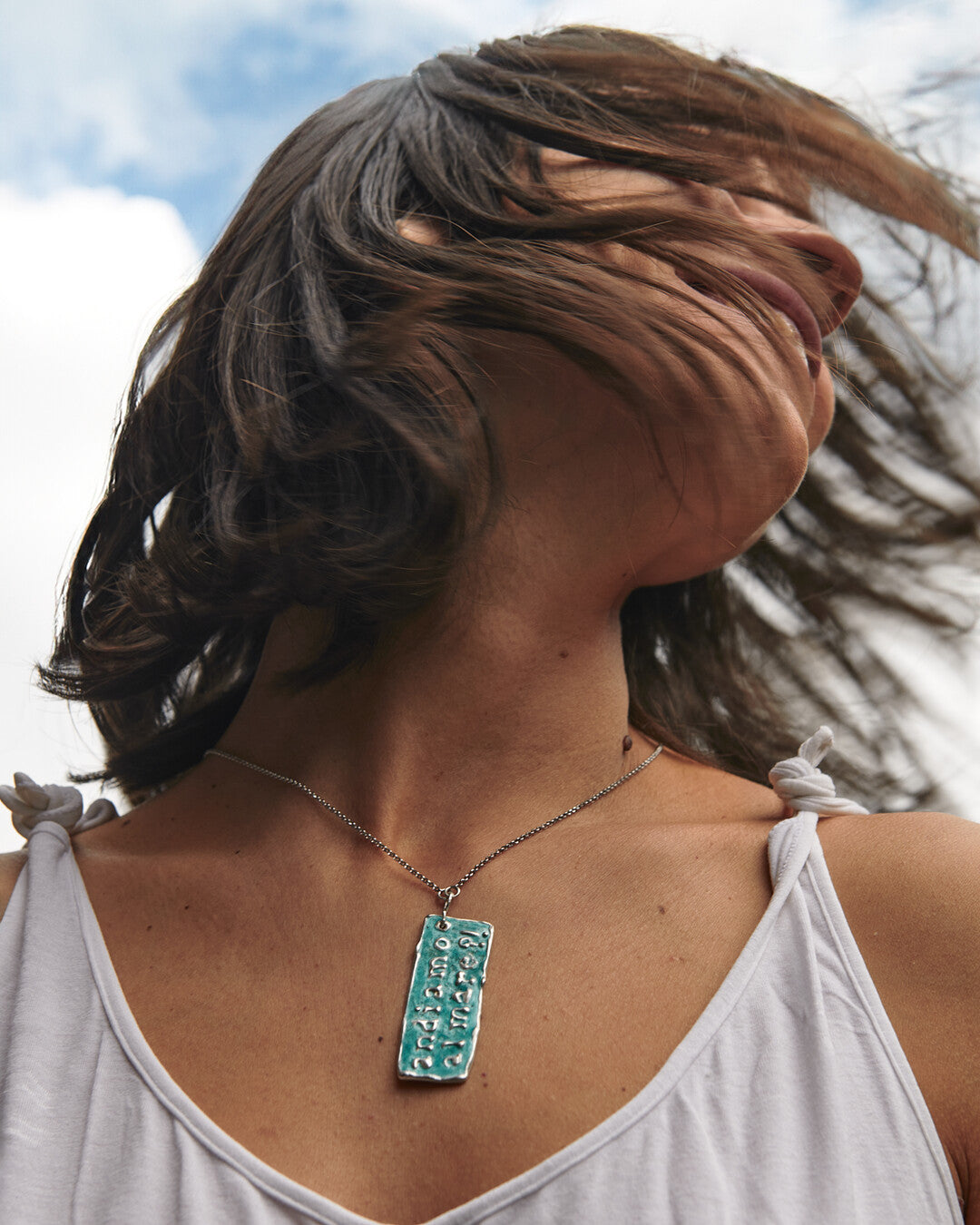 Designer Collection- "Andiamo al Mare" plaque necklace