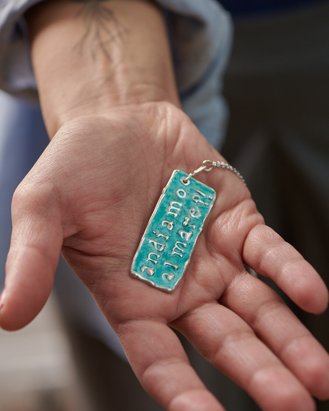 Designer Collection- "Andiamo al Mare" plaque necklace