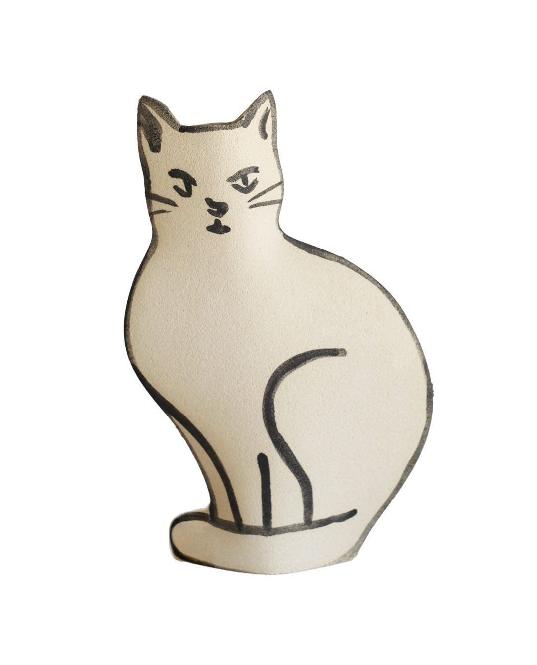 'Cat Vase' Ceramic Illustrated Vase