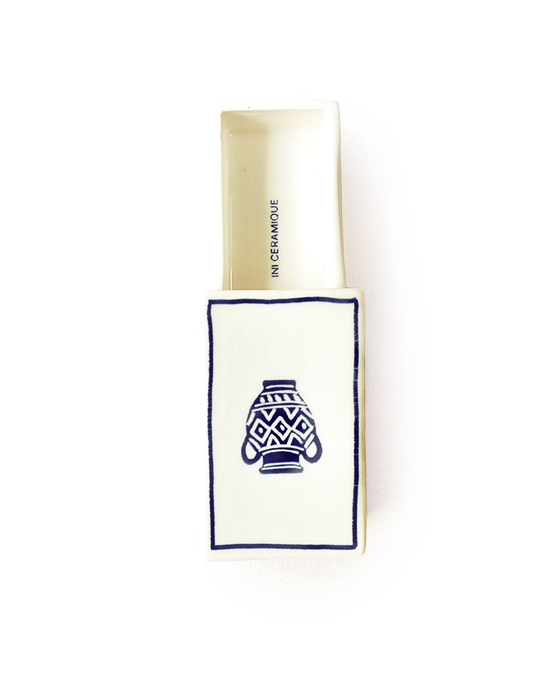 Scatola di fiammiferi illustrata in ceramica