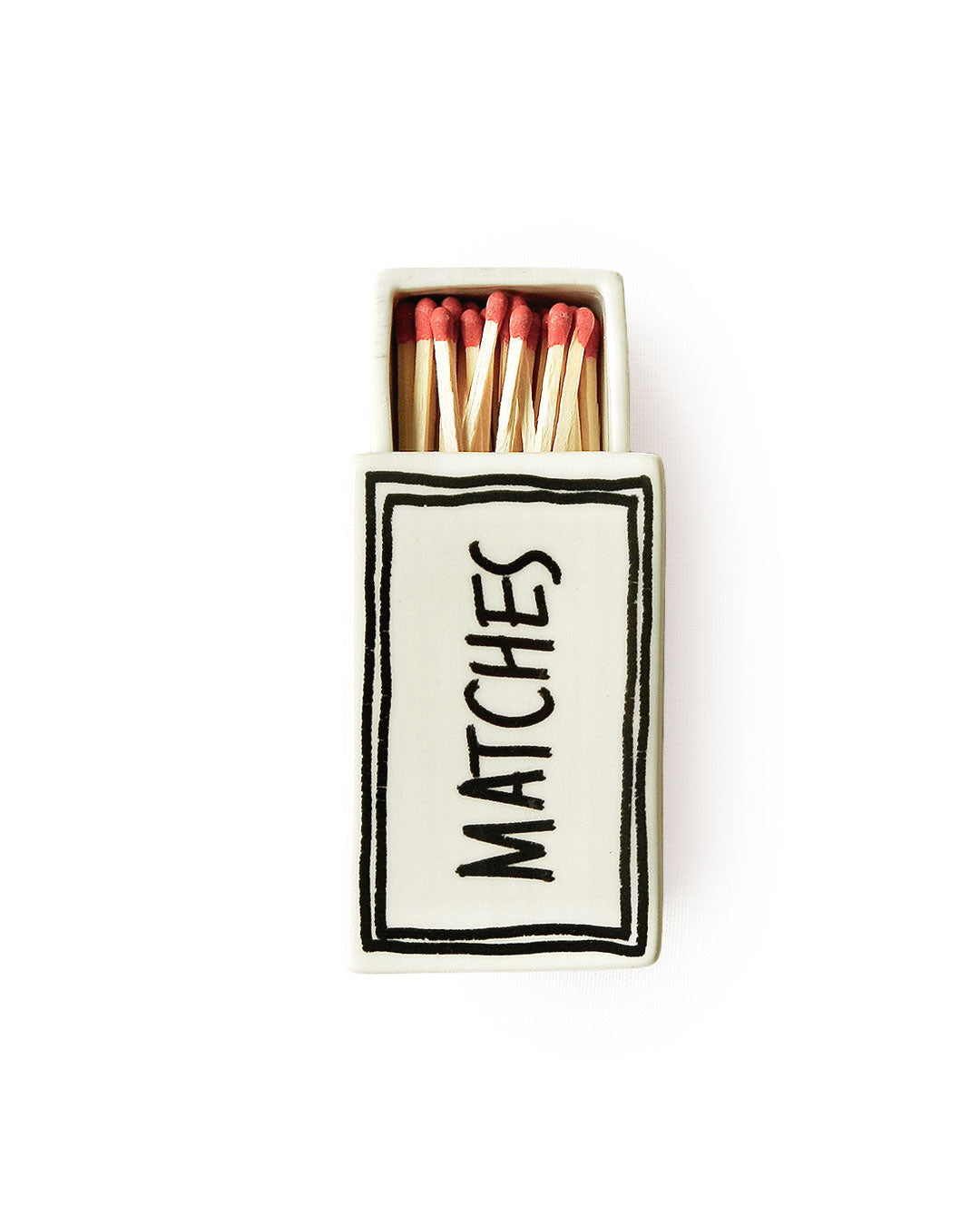 Scatola di fiammiferi illustrata in ceramica