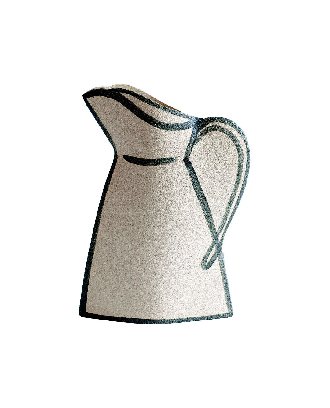 'Morandi Pitcher' Ceramic Illustrated Vase