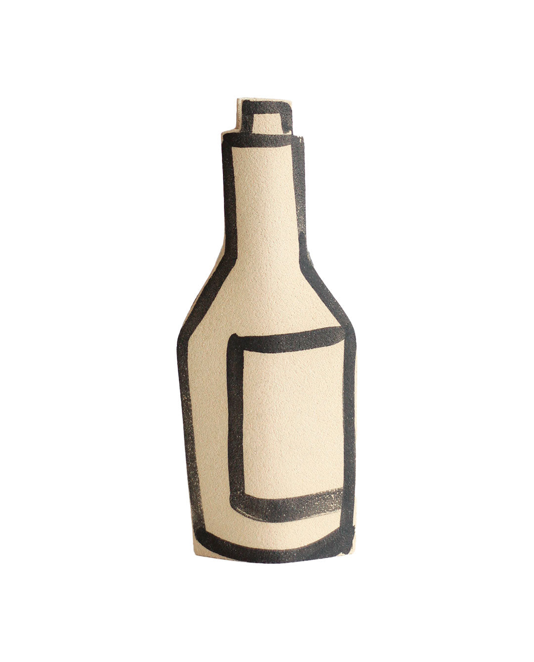 'Wine Bottle' Ceramic Illustrated Vase