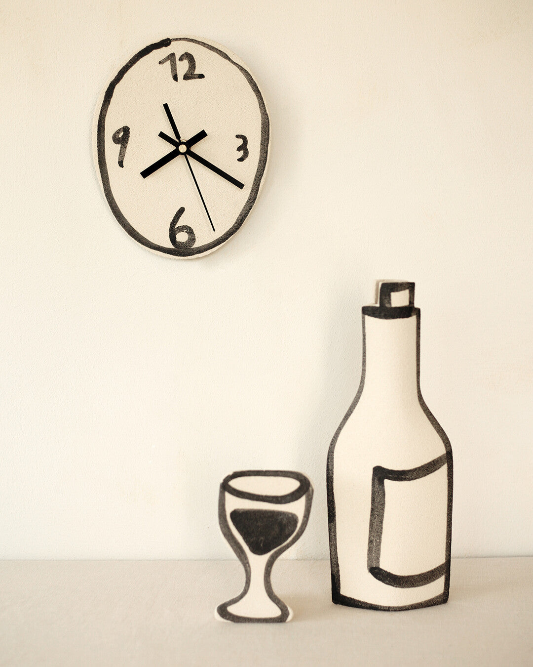 'Irregular Clock' Ceramic Illustrated Clock