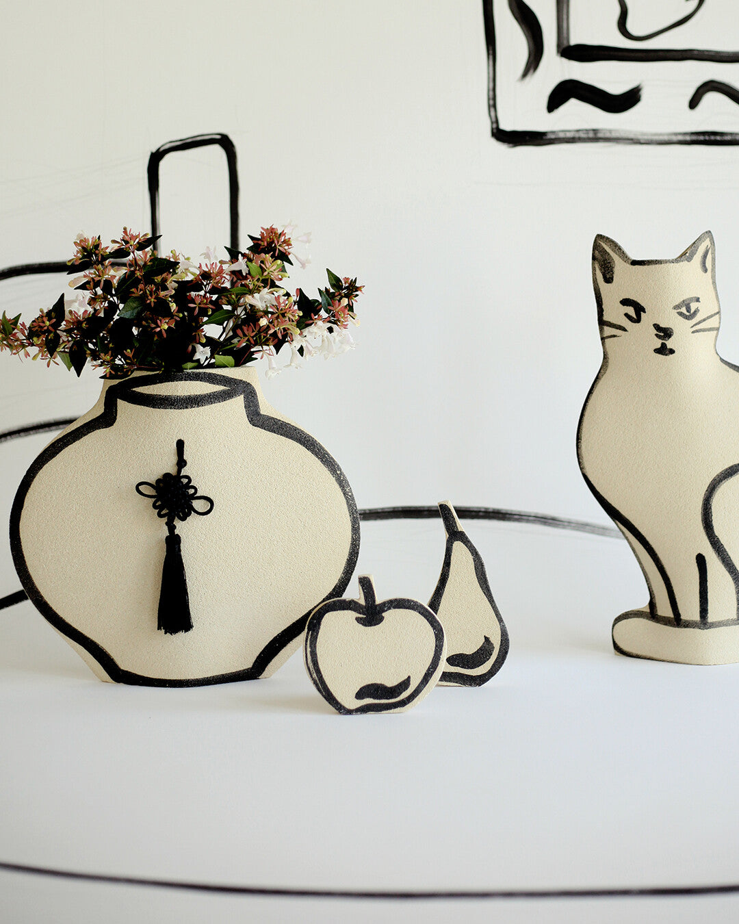 'Pear' Ceramic Illustrated Object
