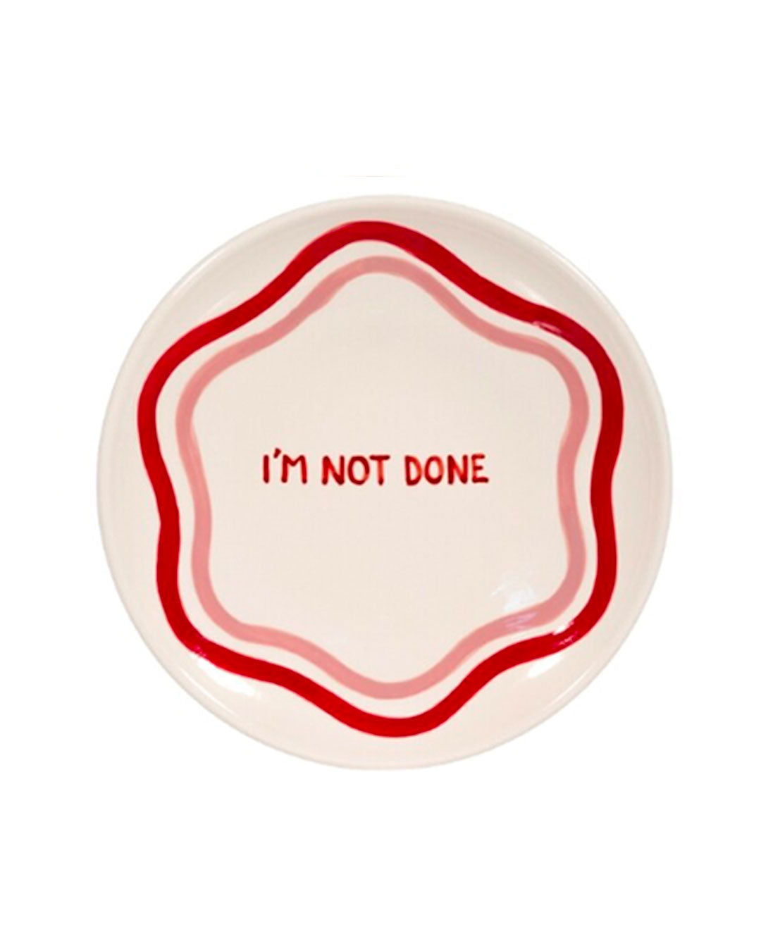 I’M NOT DONE dinner plate