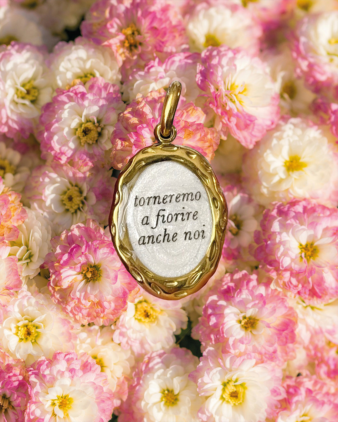 "Torneremo a fiorire anche noi" - Wooden Necklace