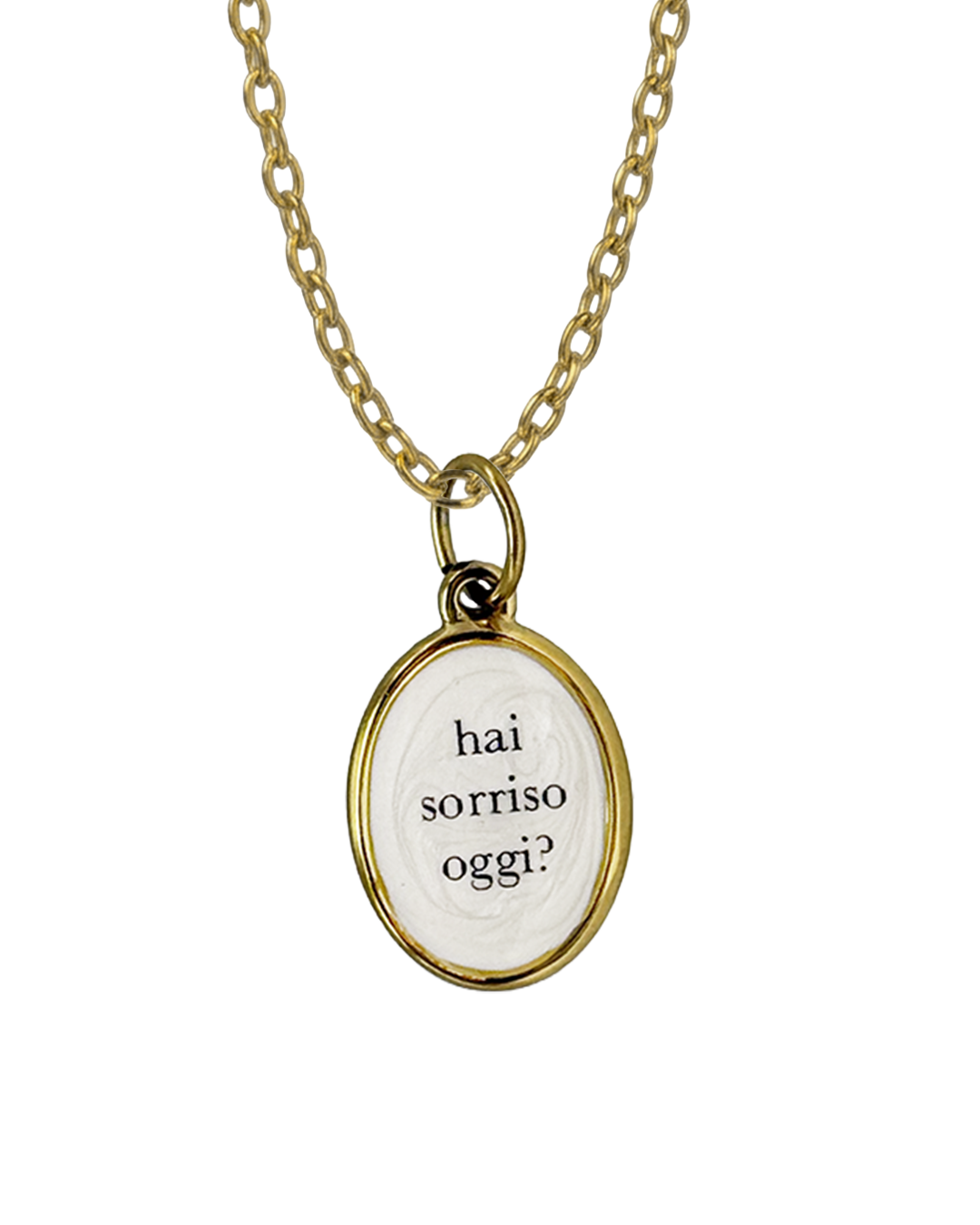 "Hai sorriso oggi?" - Oval Necklace