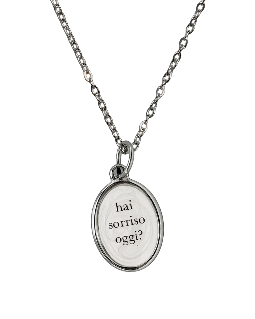 "Hai sorriso oggi?" - Oval Necklace