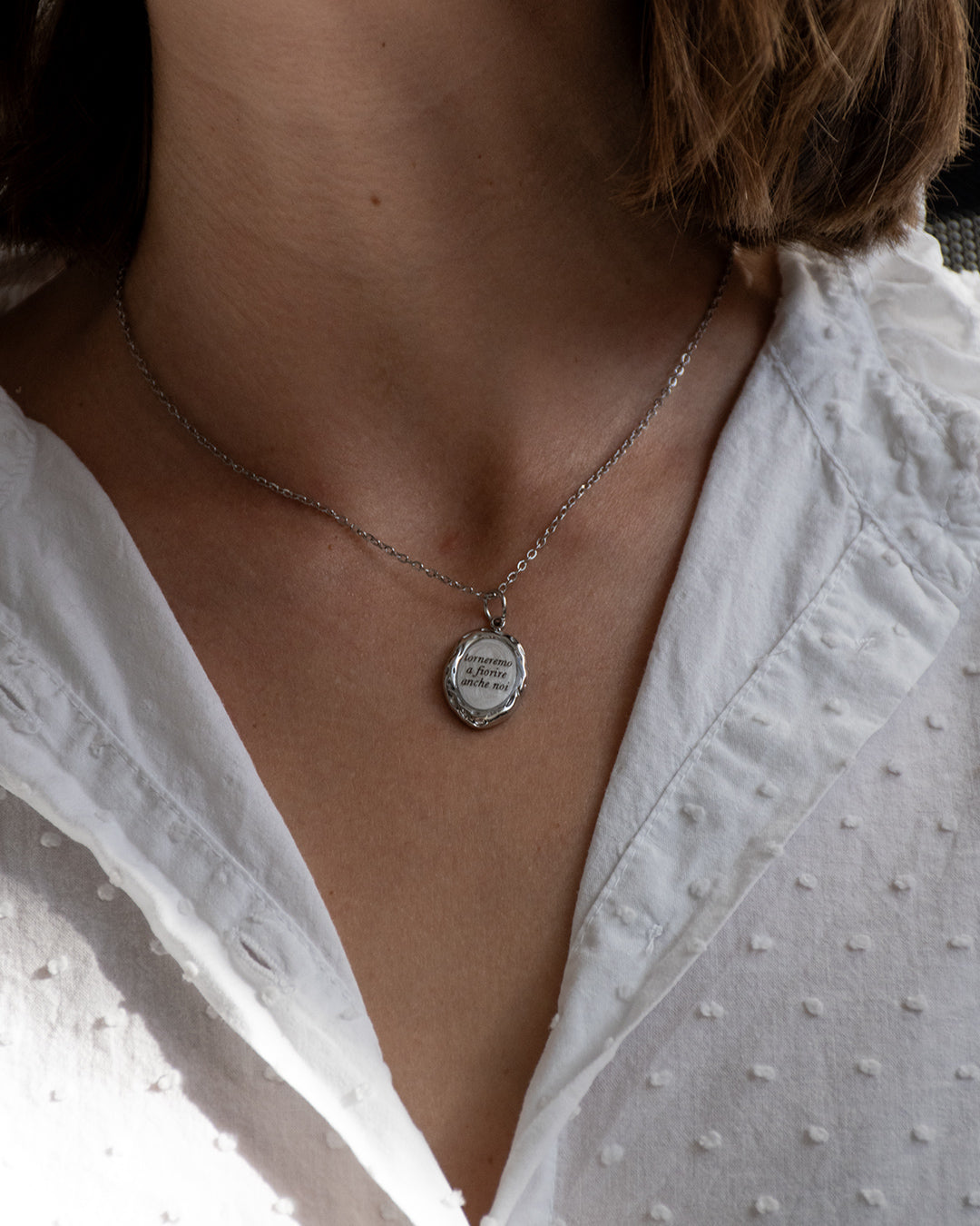 "Torneremo a fiorire anche noi" - Wooden Necklace