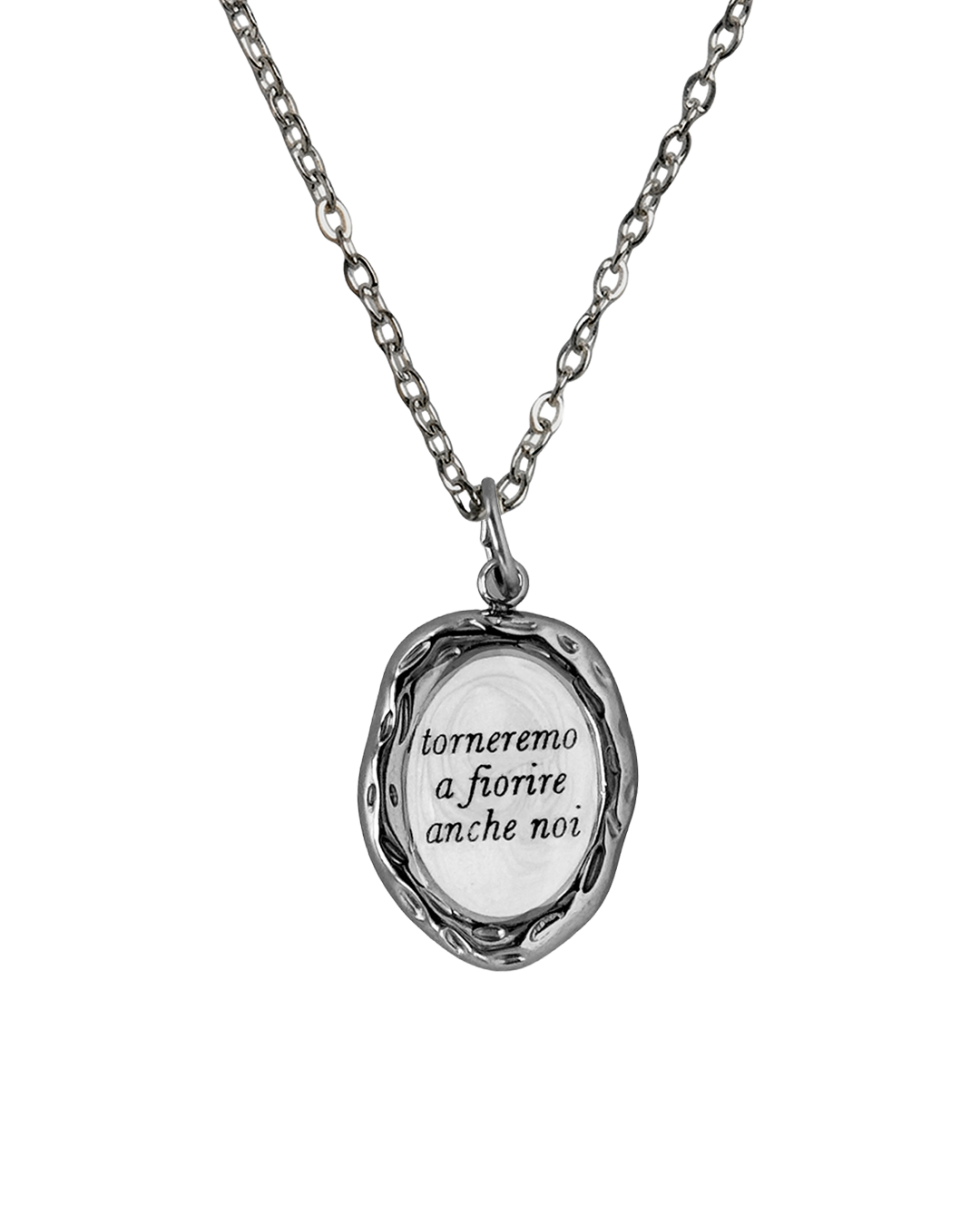 "Torneremo a fiorire anche noi" - Wooden Necklace