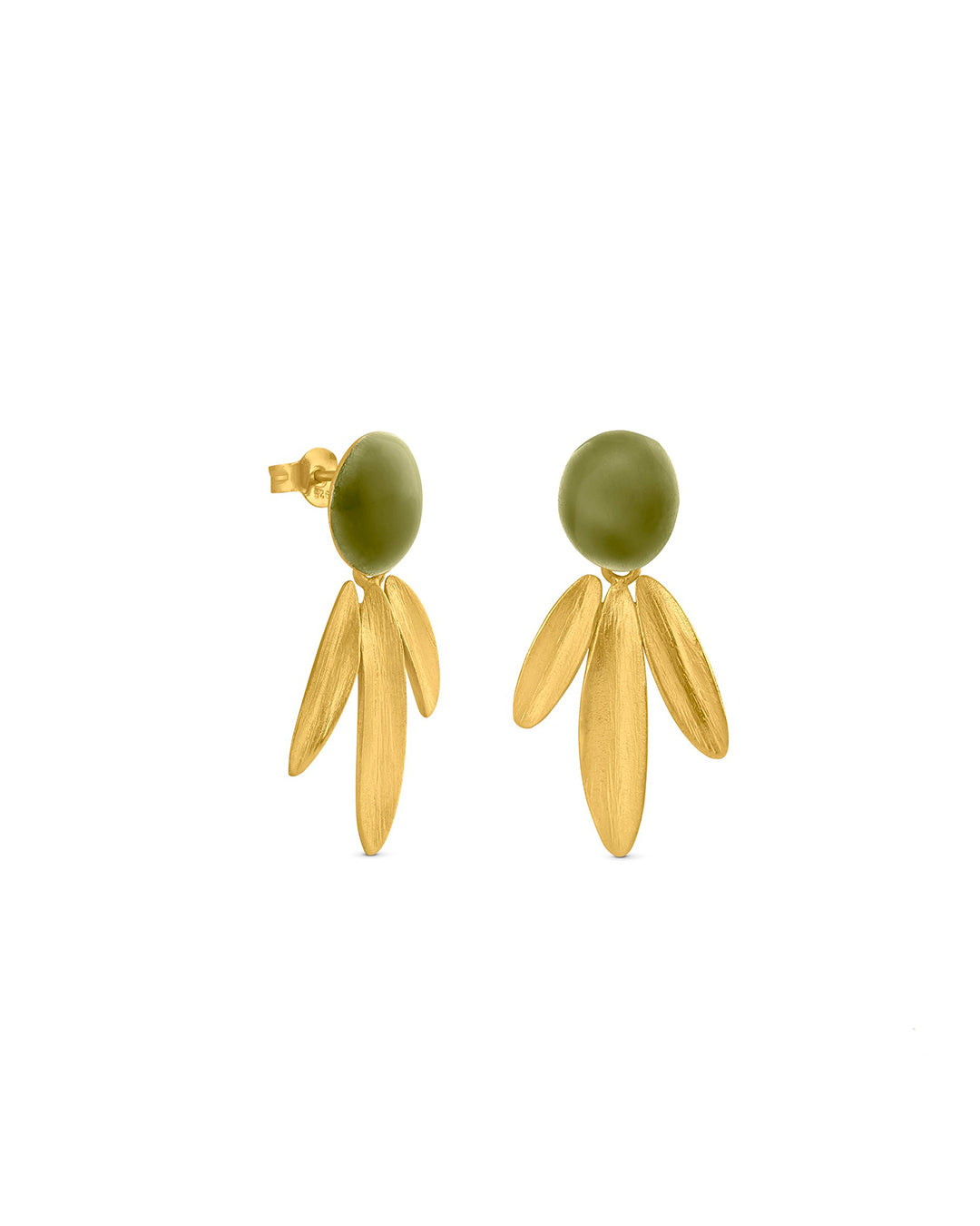 Handmade golden and enameled earrings - Joidart