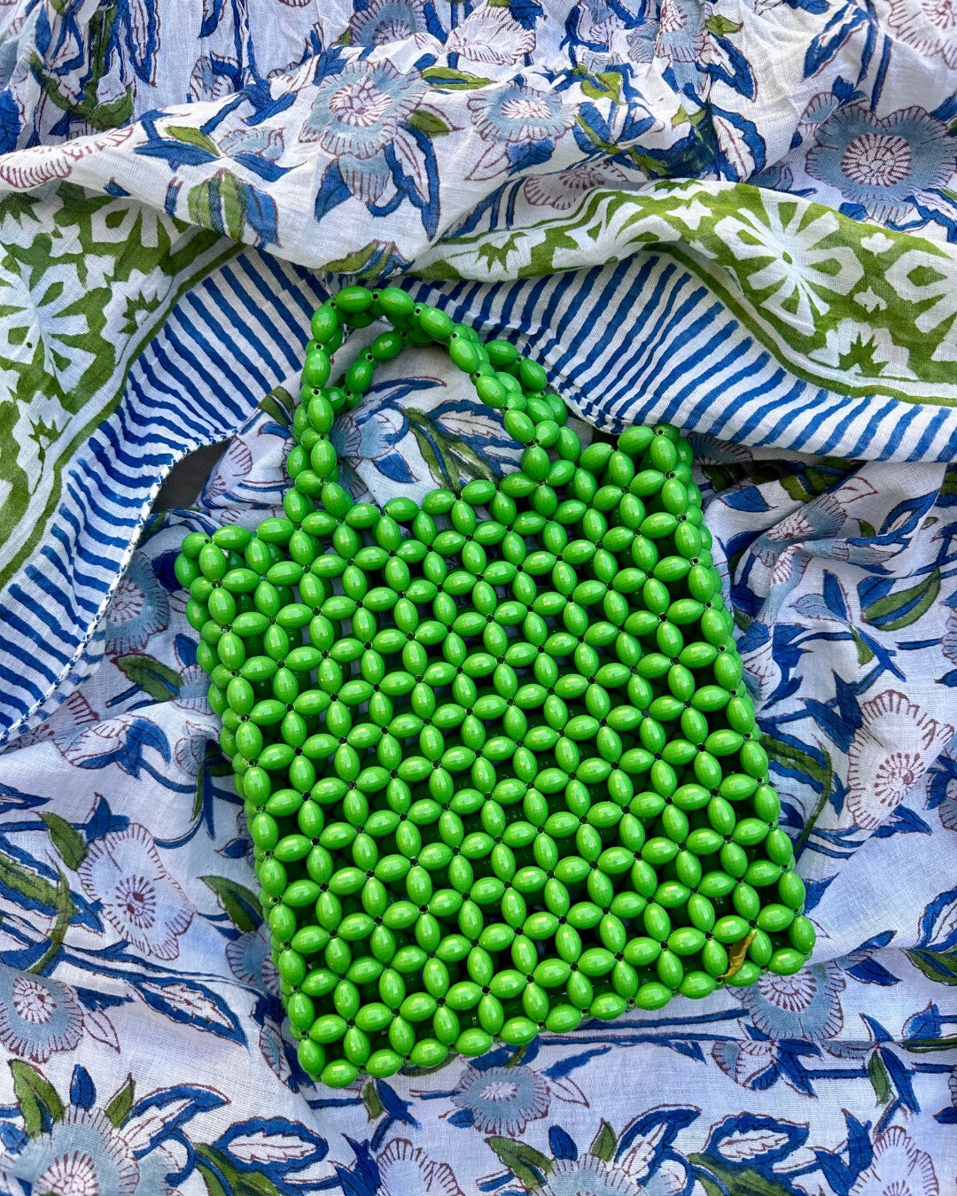 Luce beaded handbasket bag