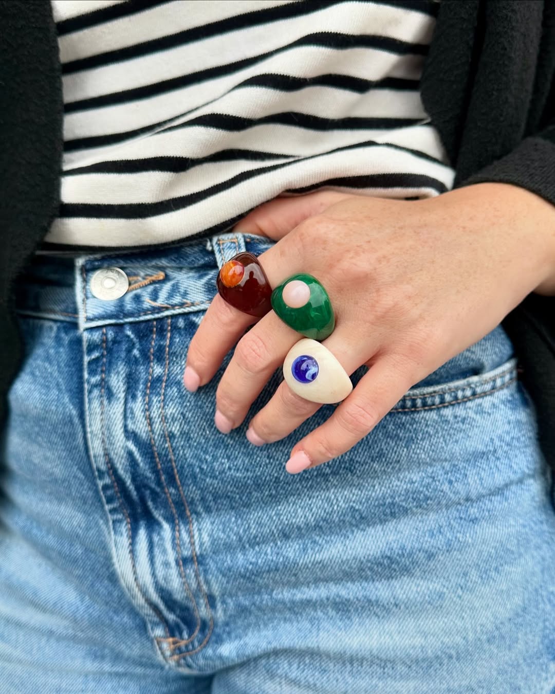Vaniglia Olo Ring with stone